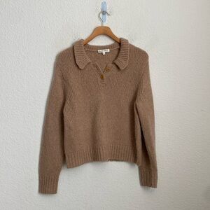Alex Mill Tan Polo cashmere Frank Henley Sweater Warm Khaki size S